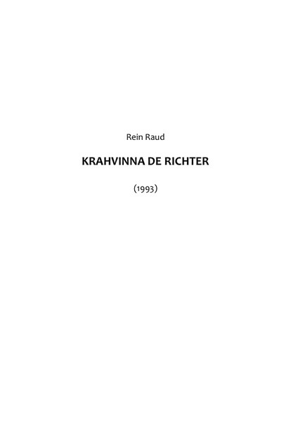 Rein  Raud - Krahvinna von Richter