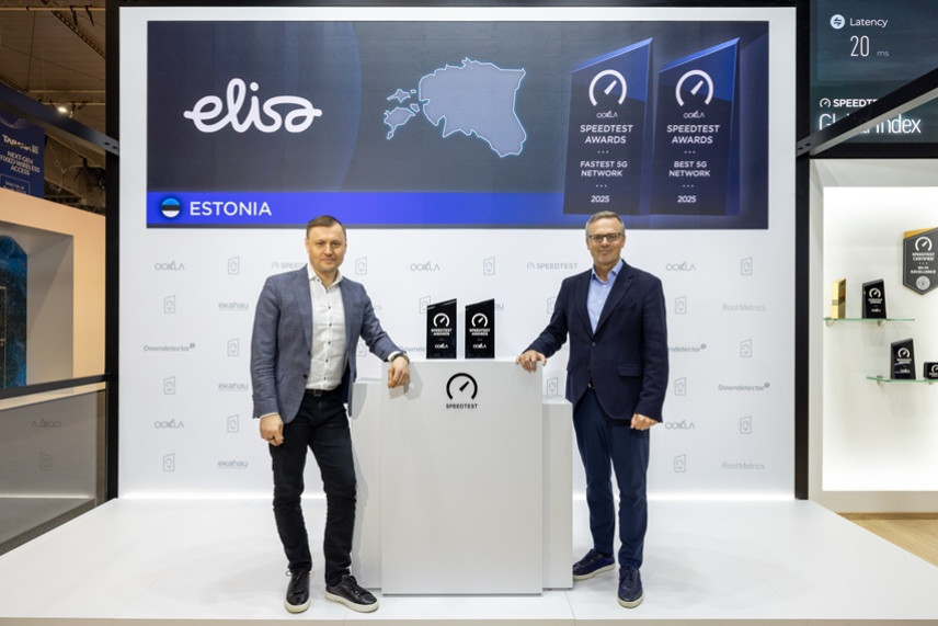 Elisa võttis vastu MWC-l Ookla Speedtest auhinnad Eesti kiireima ja parima 5G võrgu eest